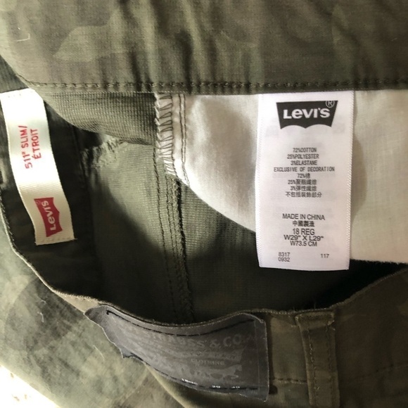 LEVI’S 511 Camo pants  Size W29 L29 Straight Leg Slim Fit  18R - Picture 8 of 9
